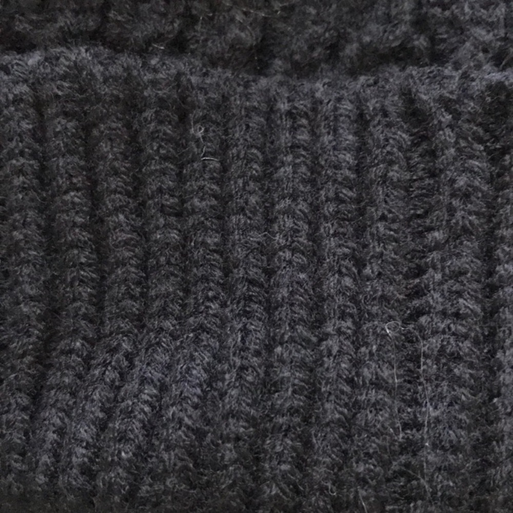 KNIT BEANIE With Brown Faux Fur Pom Pom - Picture 7 of 8